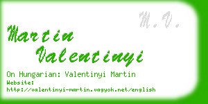 martin valentinyi business card